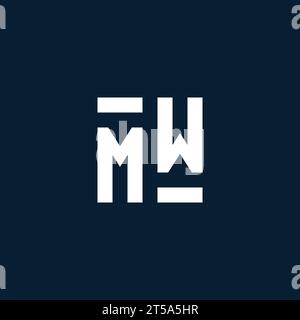 MW initial monogram logo with geometric style design ideas Stock Vector