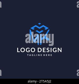 MK initial monogram logo with hexagonal shape style, real estate logo ...