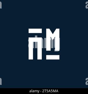 NM initial monogram logo with geometric style design ideas Stock Vector