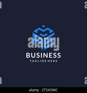 AE logo hexagon designs, best monogram initial logo with hexagonal shape design ideas inspiration Stock Vector