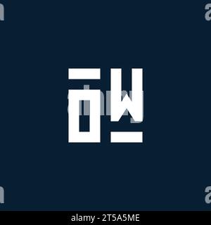 OW initial monogram logo with geometric style design ideas Stock Vector