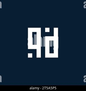 QD initial monogram logo with geometric style design ideas Stock Vector