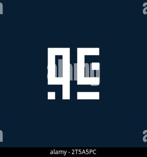 QC initial monogram logo with geometric style design ideas Stock Vector
