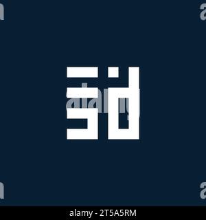 SD initial monogram logo with geometric style design ideas Stock Vector