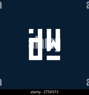 DW initial monogram logo with geometric style design ideas Stock Vector