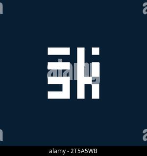 SK initial monogram logo with geometric style design ideas Stock Vector