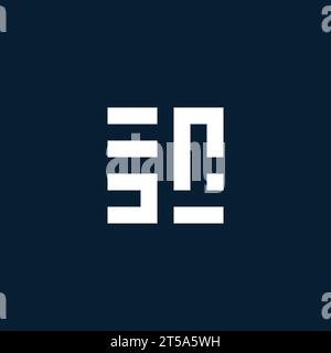 SR initial monogram logo with geometric style design ideas Stock Vector