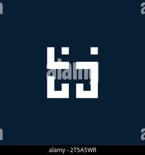 TJ initial monogram logo with geometric style design ideas Stock Vector