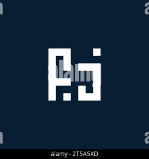 FJ initial monogram logo with geometric style design ideas Stock Vector