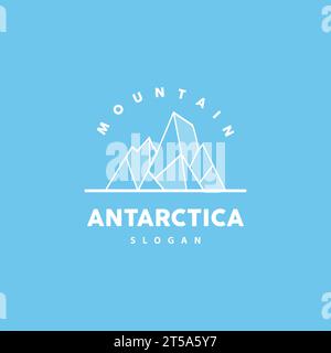 Iceberg Logo, Antarctic Mountains Vector In Ice Blue Color, Nature Design, Product Brand Illustration Template Icon Stock Vector