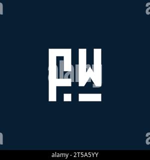 FW initial monogram logo with geometric style design ideas Stock Vector