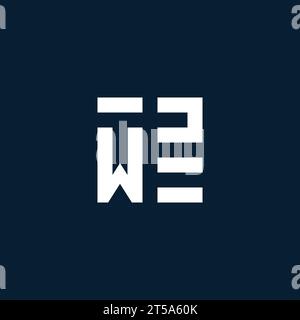 WZ initial monogram logo with geometric style design ideas Stock Vector
