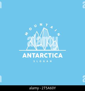 Iceberg Logo, Antarctic Mountains Vector In Ice Blue Color, Nature Design, Product Brand Illustration Template Icon Stock Vector