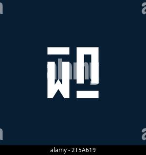 WN initial monogram logo with geometric style design ideas Stock Vector