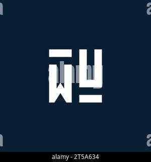 WU initial monogram logo with geometric style design ideas Stock Vector