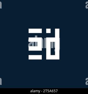 ZD initial monogram logo with geometric style design ideas Stock Vector
