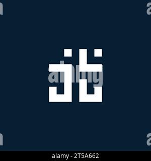 JT initial monogram logo with geometric style design ideas Stock Vector