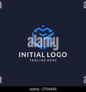 UT logo hexagon designs, best monogram initial logo with hexagonal shape design ideas inspiration Stock Vector