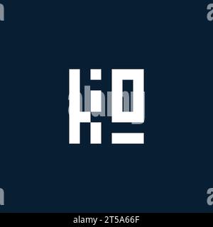 KO initial monogram logo with geometric style design ideas Stock Vector