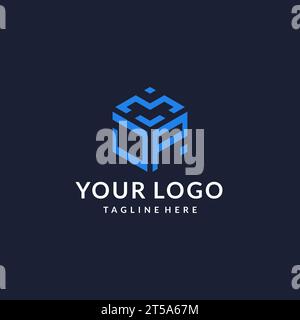 JP logo hexagon designs, best monogram initial logo with hexagonal shape design ideas inspiration Stock Vector