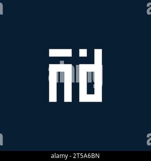 ND initial monogram logo with geometric style design ideas Stock Vector