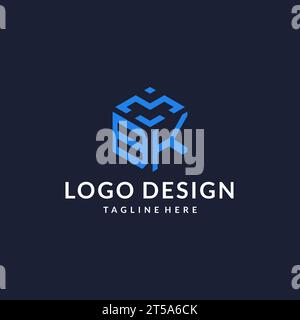BK logo hexagon designs, best monogram initial logo with hexagonal shape design ideas inspiration Stock Vector