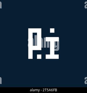 PI initial monogram logo with geometric style design ideas Stock Vector