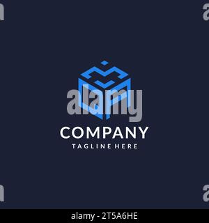 QA initial monogram logo with hexagonal shape and swoosh design ideas ...
