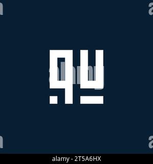 QU initial monogram logo with geometric style design ideas Stock Vector