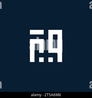 RQ initial monogram logo with geometric style design ideas Stock Vector
