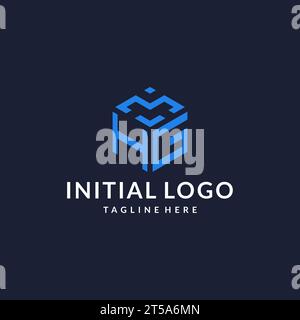 HG logo hexagon designs, best monogram initial logo with hexagonal shape design ideas inspiration Stock Vector