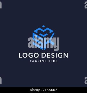 SK logo hexagon designs, best monogram initial logo with hexagonal shape design ideas inspiration Stock Vector