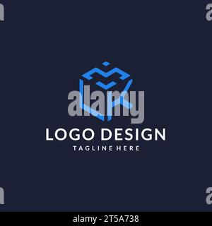LK initial monogram logo with hexagonal shape and swoosh design ideas ...