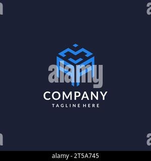 AA logo hexagon designs, best monogram initial logo with hexagonal shape design ideas inspiration Stock Vector