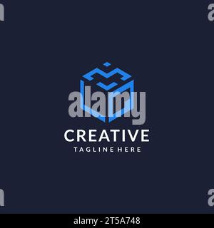 LQ initial monogram logo with hexagonal shape style, real estate logo ...
