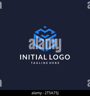 CG logo hexagon designs, best monogram initial logo with hexagonal shape design ideas inspiration Stock Vector
