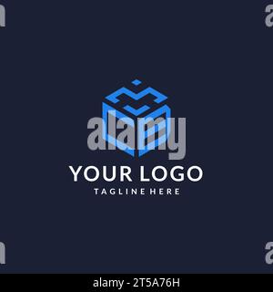 CB logo hexagon designs, best monogram initial logo with hexagonal shape design ideas inspiration Stock Vector