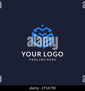 DB logo hexagon designs, best monogram initial logo with hexagonal shape design ideas inspiration Stock Vector