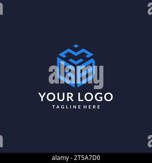 GB logo hexagon designs, best monogram initial logo with hexagonal shape design ideas inspiration Stock Vector