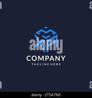 XA logo hexagon designs, best monogram initial logo with hexagonal shape design ideas inspiration Stock Vector