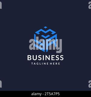 YR logo hexagon designs, best monogram initial logo with hexagonal shape design ideas inspiration Stock Vector