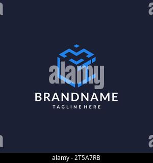 LI initial monogram logo with hexagonal shape and swoosh design ideas ...