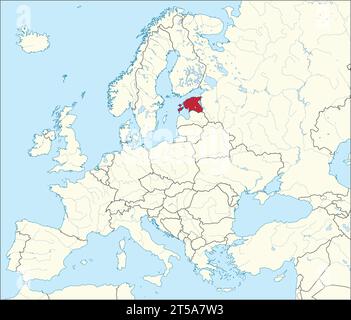 Location map of the REPUBLIC OF ESTONIA, EUROPE Stock Vector