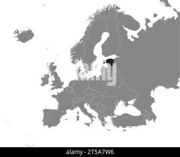 Location map of the REPUBLIC OF ESTONIA, EUROPE Stock Vector