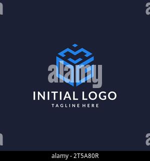 OG logo hexagon designs, best monogram initial logo with hexagonal shape design ideas inspiration Stock Vector