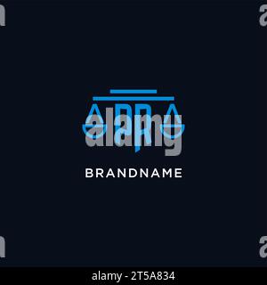 PR initial monogram logo with scale and pillar style design ideas Stock ...
