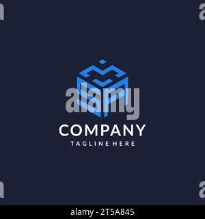 SA logo hexagon designs, best monogram initial logo with hexagonal shape design ideas inspiration Stock Vector