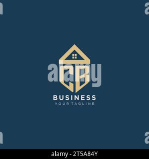 Initial CB logo with creative house icon, modern and professional real ...