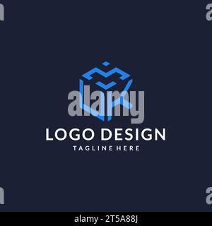 UK logo hexagon designs, best monogram initial logo with hexagonal shape design ideas inspiration Stock Vector