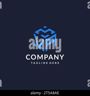 VA logo hexagon designs, best monogram initial logo with hexagonal shape design ideas inspiration Stock Vector